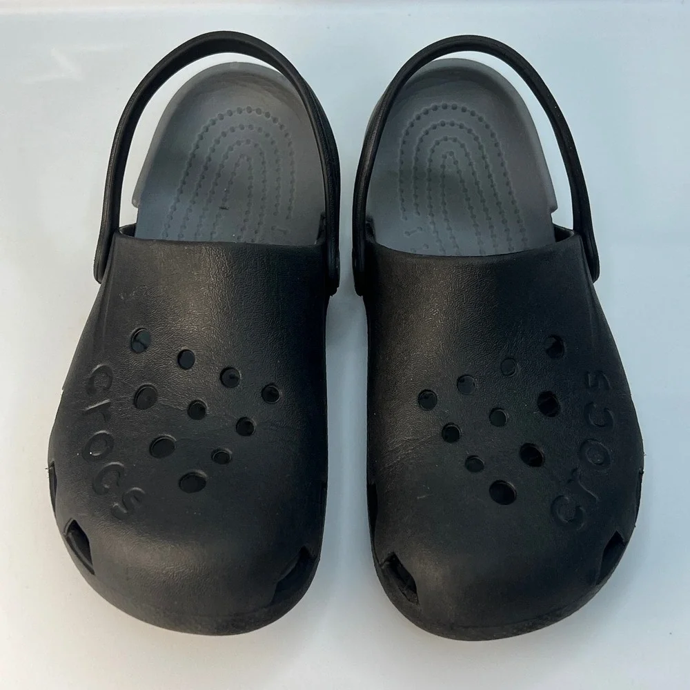 Crocs Kids Duet Sport Clogs Black Grey Dual Density  size junior3